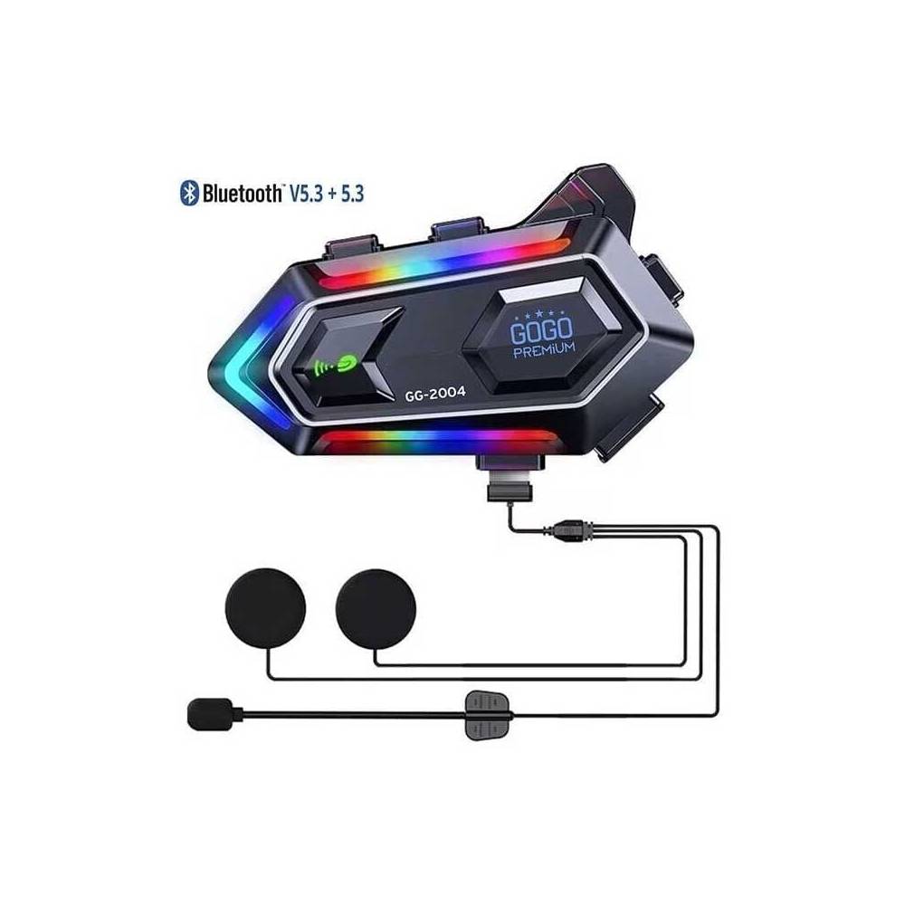 Universal Motosiklet Kask İntercom Bluetooth RGB Işıklı GG-2004