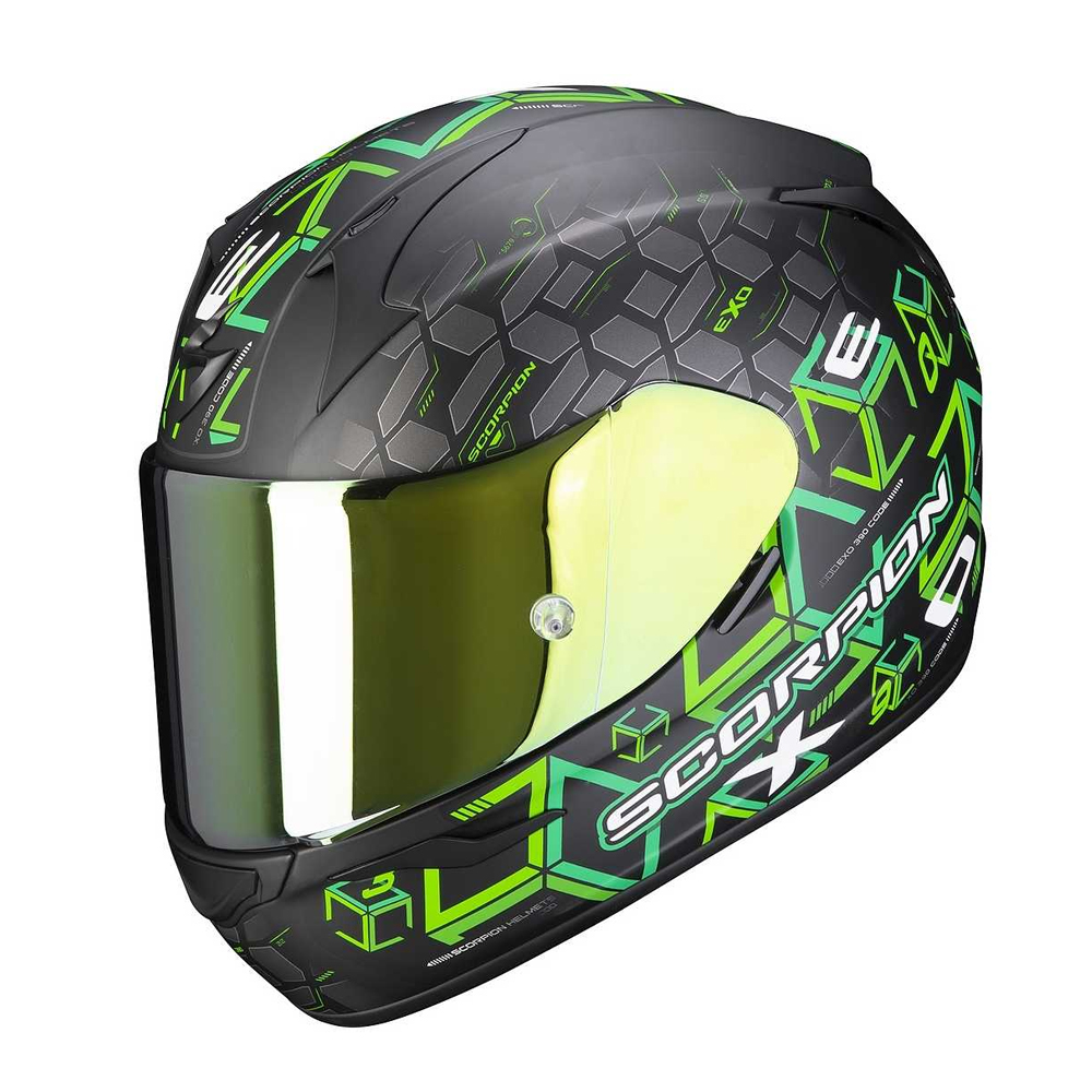 Scorpion EXO-390 Cube Motosiklet Kaskı Siyah Yeşil