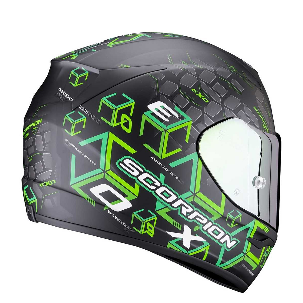 Scorpion EXO-390 Cube Motosiklet Kaskı Siyah Yeşil